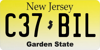 NJ license plate C37BIL