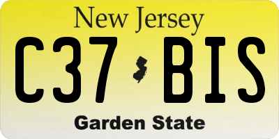 NJ license plate C37BIS