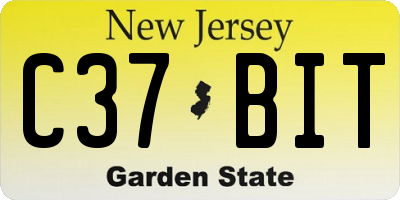 NJ license plate C37BIT