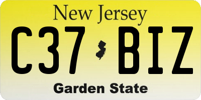 NJ license plate C37BIZ