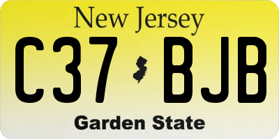 NJ license plate C37BJB