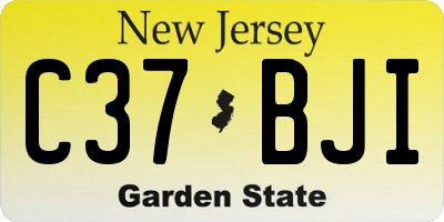 NJ license plate C37BJI