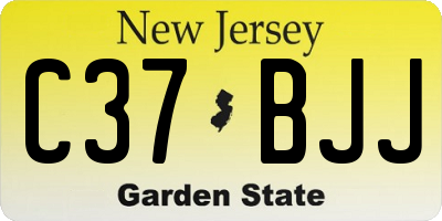 NJ license plate C37BJJ