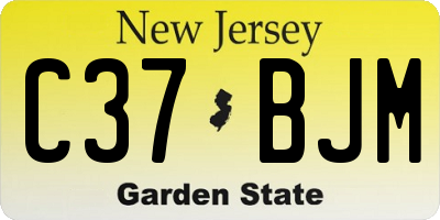NJ license plate C37BJM