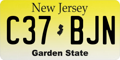 NJ license plate C37BJN