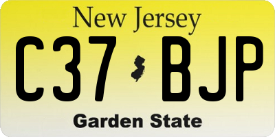 NJ license plate C37BJP