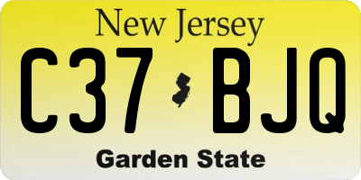NJ license plate C37BJQ