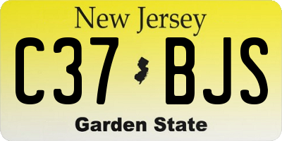 NJ license plate C37BJS
