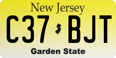 NJ license plate C37BJT