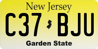 NJ license plate C37BJU