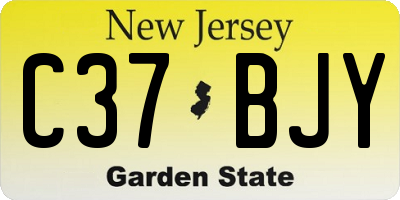 NJ license plate C37BJY