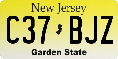 NJ license plate C37BJZ