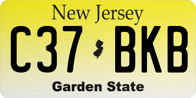 NJ license plate C37BKB