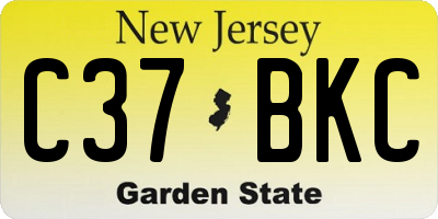 NJ license plate C37BKC
