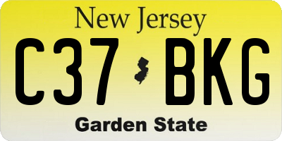 NJ license plate C37BKG