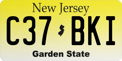 NJ license plate C37BKI