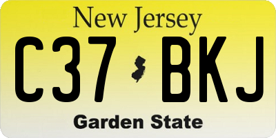 NJ license plate C37BKJ