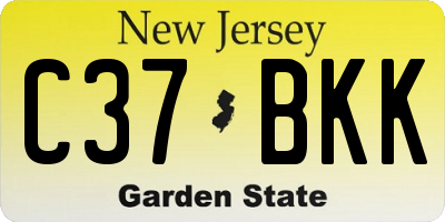 NJ license plate C37BKK