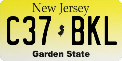 NJ license plate C37BKL