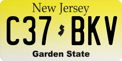 NJ license plate C37BKV