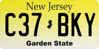 NJ license plate C37BKY