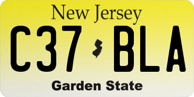 NJ license plate C37BLA