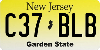 NJ license plate C37BLB