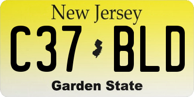 NJ license plate C37BLD