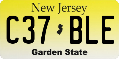 NJ license plate C37BLE