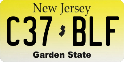NJ license plate C37BLF