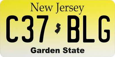 NJ license plate C37BLG
