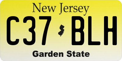 NJ license plate C37BLH