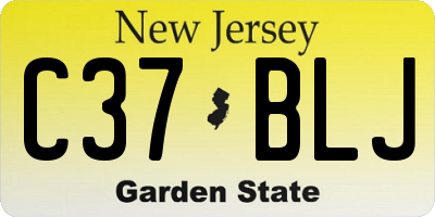 NJ license plate C37BLJ