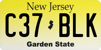 NJ license plate C37BLK