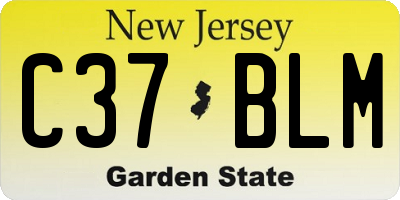 NJ license plate C37BLM