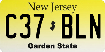 NJ license plate C37BLN