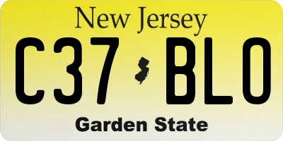 NJ license plate C37BLO