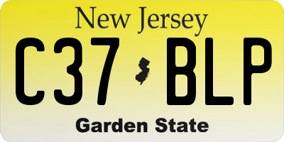 NJ license plate C37BLP