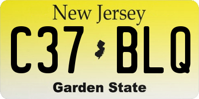 NJ license plate C37BLQ
