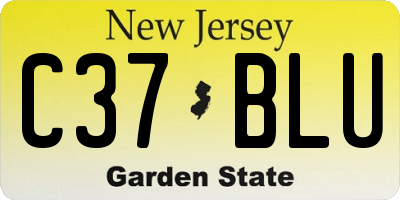 NJ license plate C37BLU