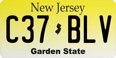NJ license plate C37BLV