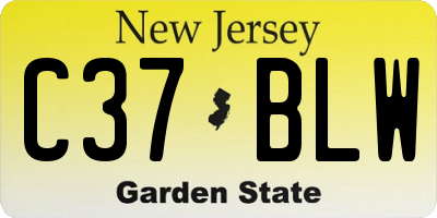 NJ license plate C37BLW