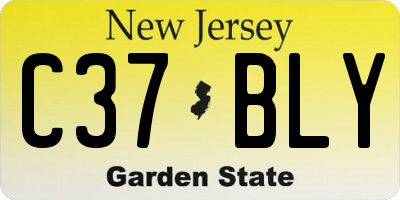 NJ license plate C37BLY