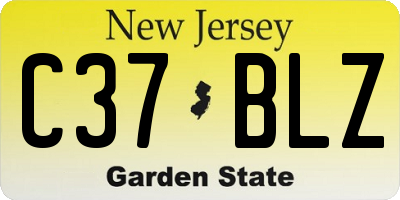 NJ license plate C37BLZ