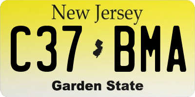 NJ license plate C37BMA