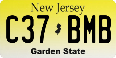 NJ license plate C37BMB