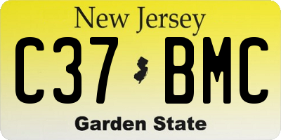 NJ license plate C37BMC