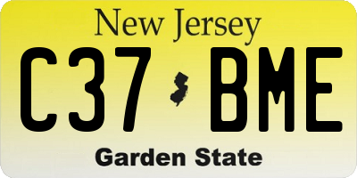 NJ license plate C37BME