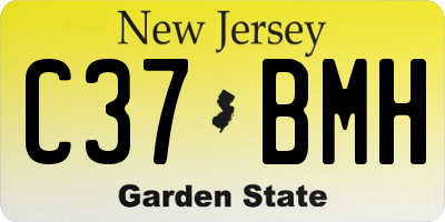 NJ license plate C37BMH