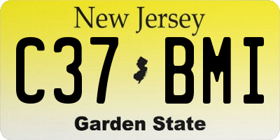 NJ license plate C37BMI